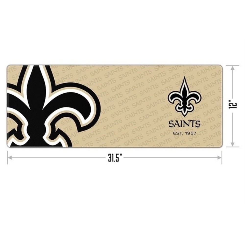 New Orleans Saints Gold/Black Patterned Large/XL Desk Mouse Pad Mat - Picture 2 of 5